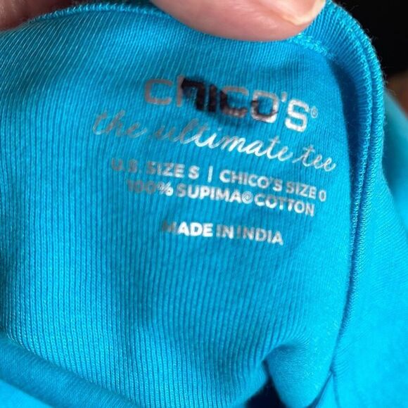 Chico’s size small 100% cotton square neckline ultimate tee - Picture 6 of 7